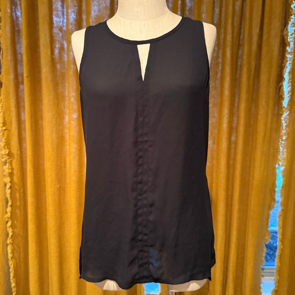 Express Black Keyhole Sleeveless Blouse